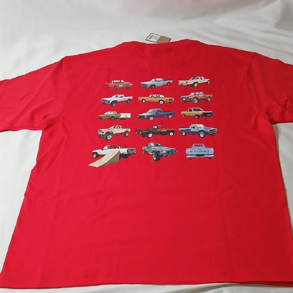 Stussy Men's Vibrant Red Short Sleeve Tee With Truck Graphics - Picture 3 of 4